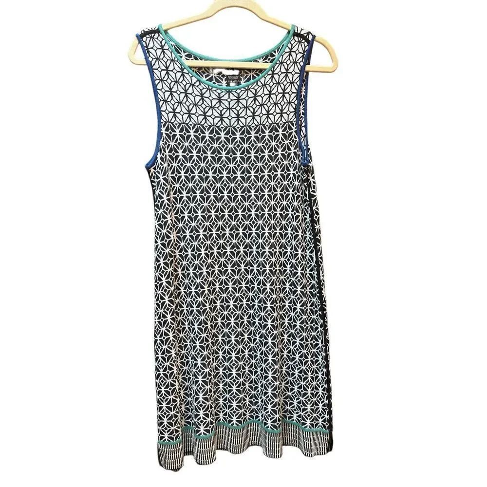 NIC + ZOE sweater knit dress black/white sz L